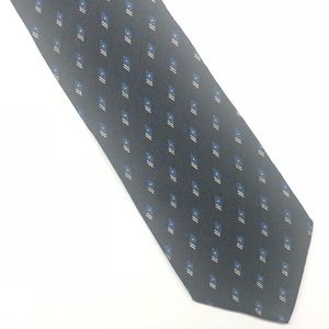 Canali Tie Silk Black Geometric Silk Tie